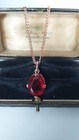 Vintage 1990-s 14 Ct Rolled Gold Ruby Pendant On Chain-hallmarked 585 Rg  -