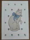 T v  Allen Co  Cute Cat With Bow  Blank Notecard W envelope  Unused