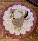 Rooster Centerpiece For Hooked Wool 14 Inch Round Rug Or Chair Seat Vintage