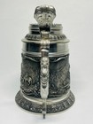 Vintage Pewter Beer Stein With Lid Sks Zinn 95  Alpine Rustic Scene
