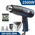 2500w Heat Gun Electric Hot Air Gun Dual Temperature Lcd Display 4 Nozzles Tool