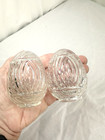 Pair Of Vtg Antique Bird Cage Feeders Clear Glass Seed Water Cups Art Deco 3    Us
