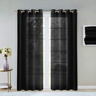 Set Of Two 84   Black Solid Modern Window Panels