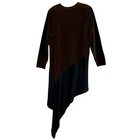 Donna Jessica Womens L Oversized Tunic Top Shirt Brown Vintage Lagenlook Artsy