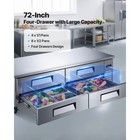 72 Inch Commercial Chef  base  refrigerator Kitchen  prep Worktable W  Four Drawer