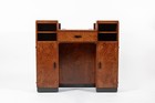 American Art Deco Birdseye Maple Vanity Cabinet Or Dressing Table  Circa 1930