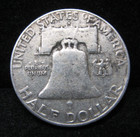1961-d Franklin Half Dollar - 90  Silver - Circulated -  Dirty