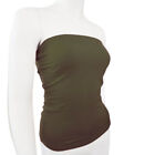 Tube Top Cotton Span Plain Solid Basic Layering No Built-in Bra S M L 1x 2x 3x 