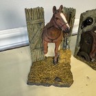 Slifka Western Style Rustic Cowboy Saddle   Horse Resin Bookends Set Of 2