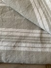 Antique French Striped Caramel Cream Herringbone Linen Ticking Fabric  5ft X 5ft