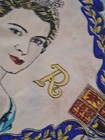 Vtg 1953 Queen Elizabeth Ii Coronation Commemorative Scarf has Color Bleed read
