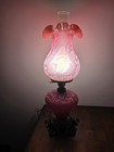 Fenton 1960 s Cranberry Daisy   Fern Vintage Parlor Lamp Read