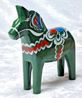 Swedish Green Dala Horse Grannas Olsson Hemsl  jd Christmas 5 5 