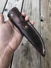 Genuine Leather Engraved Custom Handmade Sheath For Fixed Blade Knife   Holster
