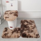 3-piece Bathroom Solid Mat Contour Rug Set With Toilet Lid Cover  Bath Floor Rug