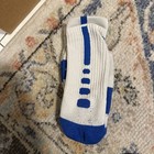 Nike Original Elite Basketball Crew Socks L 8-12 Cushioned White Blue