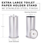 Freestanding Toilet Paper Holder For Extra Large Toilet Rolls - Stainless Finish