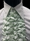 Vintage Aftersix Shirt Mens Green Ruffle Tuxedo 70s Disco Big Collar Easy Care