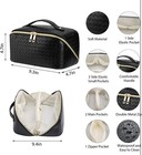 Travel Makeup Bag  Toiletry Organizer  Large Capacity Pu Leather