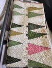 Homemade Quilted Christmas Tree   Pine Tree Quilt  White Green Red   75x66