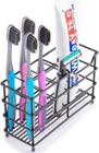Stainless Steel Toothbrush And Toothpaste Holder For Bathroom     7-slot Black    