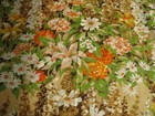 Mcm Vtg 1960s 70s Waverly Retro Fabric Mod Floral 6 y Orange Brown Green Boho