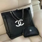 Newchanel Vip Gift Beauty Mesh Tote Bag Beach Pouch Bag Case Storage Black