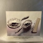 Vintage Silver Plated Vanity Set Three Piece Mirror Brush Comb See Description