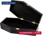 12  Black Painted Wooden Coffin Box - Hinged Halloween Casket For D  cor  Party F