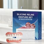 Natural Shade Full Set Silicone Dentures Upper Lower False Teeth Denture Care