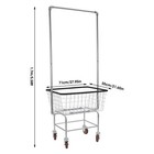 Commercial Laundry Basket Cart Steel Wire Laundry Cart Trolley 50kg 110lbs