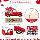 Valentines Day Door Sign Decorations  Red Truck Heart Wooden Door Hanger  