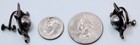 Vtg Mexican Alpaca Silver Modernist Scroll   Central Sphere Screw Back Earrings