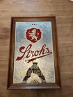 Stroh s For Real Beer Lovers Framed Glass Mirror Bar Advertising Sign 14  X 21 