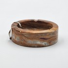 Vintage Onyx Marble Natural Stone Round Heavy Ashtray Brown 4 