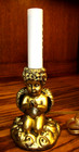 Vintage Polyresin Antique Gold Cherub 9  Lamp W 15 Watt Red Bulb night Light 692