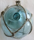Japanese Blown Glass Fishing Float 2  Aqua-blue Wp  180 Netted Usa Bz