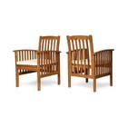 Acacia Wood Dining Chair With Cushions  2-piece Set  Brown
