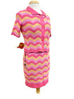 Nwt Sincerely Jules Two Piece Set Button Top Pullon Skirt Pink Wave Crochet Sz M