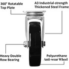 5 Inch Caster Wheels Set Of 4 Heavy Duty Plate Swivel Casters Polyurethane Wh   