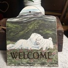    welcome    Hanging Sign W samoyed Or Great Pyrenees By Animal Artworks Dee Craig 