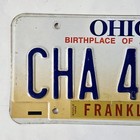 2001 Ohio License Plate     free         Cha 4973   Franklin County Oh Tag