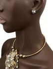 Statement Choker Pendant Necklace Earrings Clear   Ab Crystals Bridal Wedding