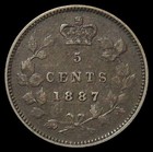 1887 Silver Canada 5 Cents Queen Victoria Coin