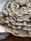 Vtg Bed Pillow Doll  Crochet Full Ruffled Skirt  Pillow 14    X 14      16    Tall
