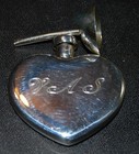 Tiffany   Co  Silver Heart Shaped Perfume Bottle W  Funnel - Monogrammed 