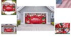 Elegant Red 6x13 Ft Christmas Garage Cover - Indoor outdoor Holiday Decor