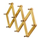 Wooden Coat Rack Wall Mounted With 10 Hooks     Accordion Expandable Hanger 