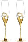 Wedding Champagne Glass Set Gold Toasting Flute Glasses Deluxe Pack Of 2 