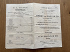 Rare1894 Frederick De Bary   Co Ny Agents Price List Mumm Champagne wines calvet